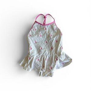 Ralph Lauren White Swimsuit with Pink Trim Girls 24 months